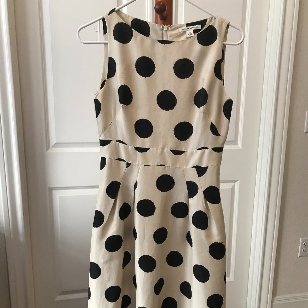 Banana Republic Polka Dots Silk Dress - slightly discolored